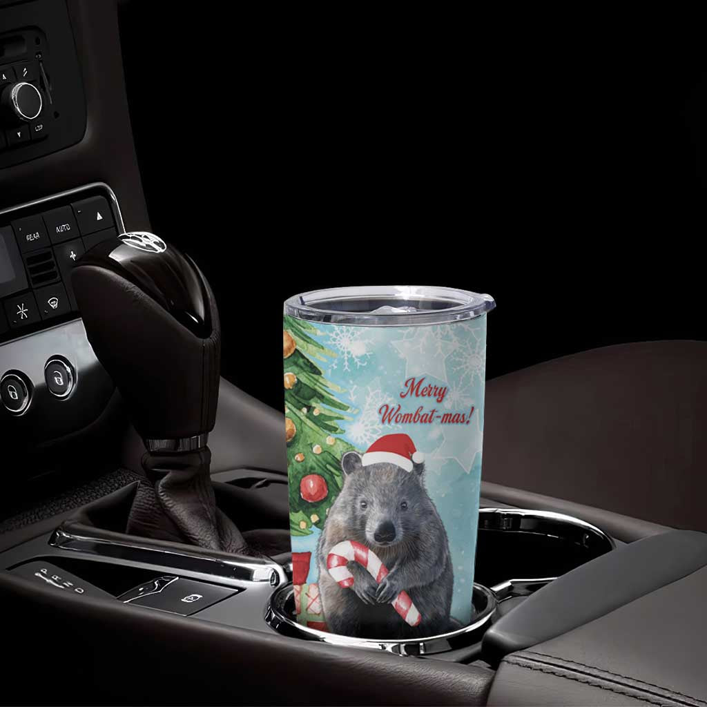 Australia Christmas Tumbler Cup Merry Wombat-mas Watercolor Style
