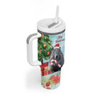 Australia Christmas Tumbler With Handle Merry Wombat-mas Watercolor Style