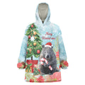 Australia Christmas Wearable Blanket Hoodie Merry Wombat-mas Watercolor Style