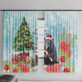 Australia Christmas Window Curtain Merry Wombat-mas Watercolor Style