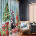 Australia Christmas Window Curtain Merry Wombat-mas Watercolor Style