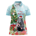 Australia Christmas Women Polo Shirt Merry Wombat-mas Watercolor Style