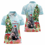 Australia Christmas Women Polo Shirt Merry Wombat-mas Watercolor Style