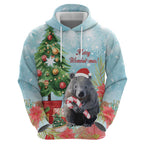 Australia Christmas Zip Hoodie Merry Wombat-mas Watercolor Style
