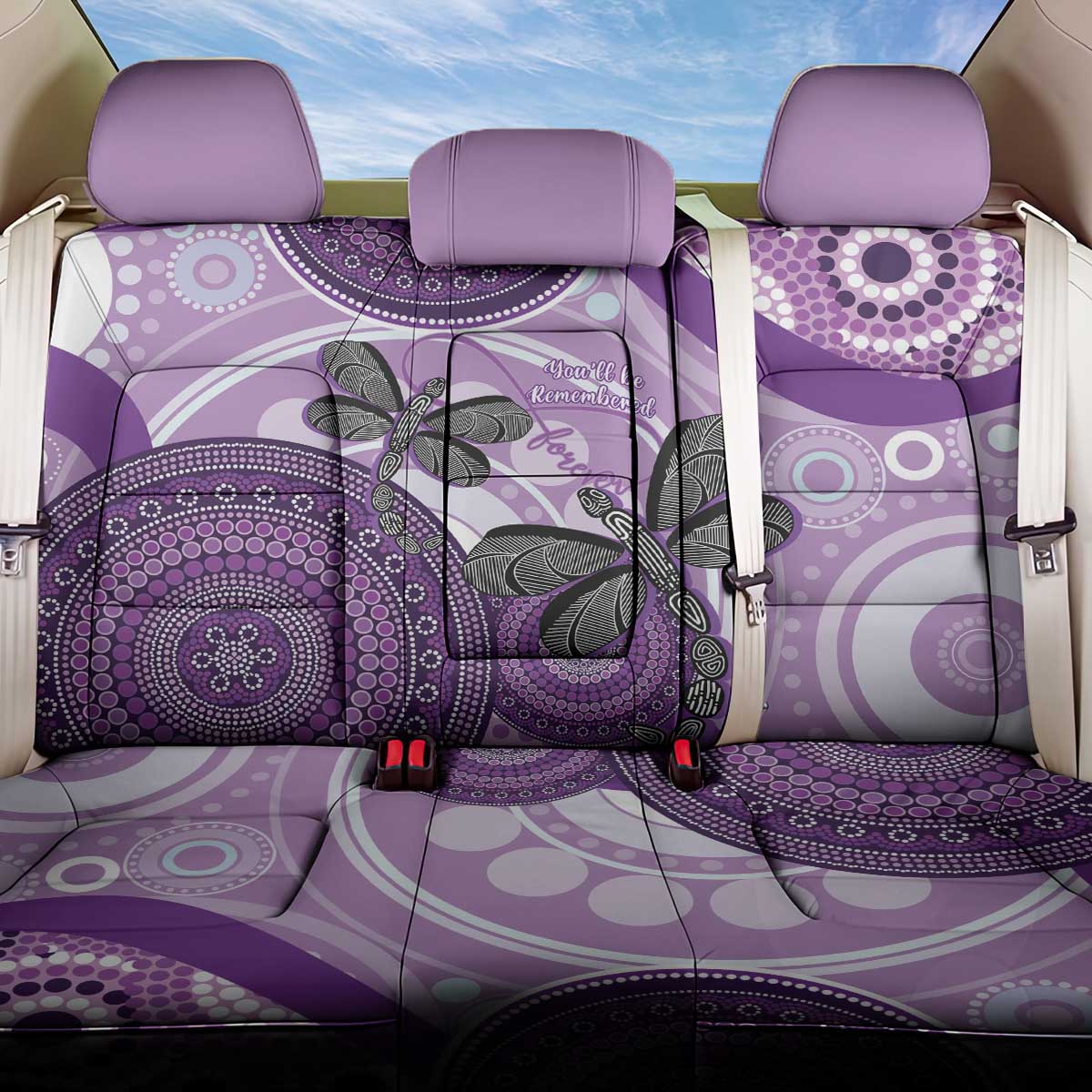 Memorial Australia Back Car Seat Cover You Will Be Remembered Aboriginal Art LT14