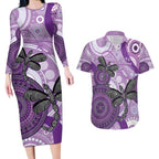 Memorial Australia Couples Matching Long Sleeve Bodycon Dress and Hawaiian Shirt You Will Be Remembered Aboriginal Art LT14