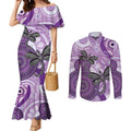 Memorial Australia Couples Matching Mermaid Dress and Long Sleeve Button Shirt You Will Be Remembered Aboriginal Art LT14