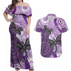 Memorial Australia Couples Matching Off Shoulder Maxi Dress and Hawaiian Shirt You Will Be Remembered Aboriginal Art LT14