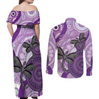 Memorial Australia Couples Matching Off Shoulder Maxi Dress and Long Sleeve Button Shirt You Will Be Remembered Aboriginal Art LT14