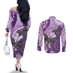 Memorial Australia Couples Matching Off The Shoulder Long Sleeve Dress and Long Sleeve Button Shirt You Will Be Remembered Aboriginal Art LT14