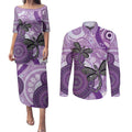 Memorial Australia Couples Matching Puletasi and Long Sleeve Button Shirt You Will Be Remembered Aboriginal Art LT14