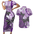 Memorial Australia Couples Matching Short Sleeve Bodycon Dress and Hawaiian Shirt You Will Be Remembered Aboriginal Art LT14