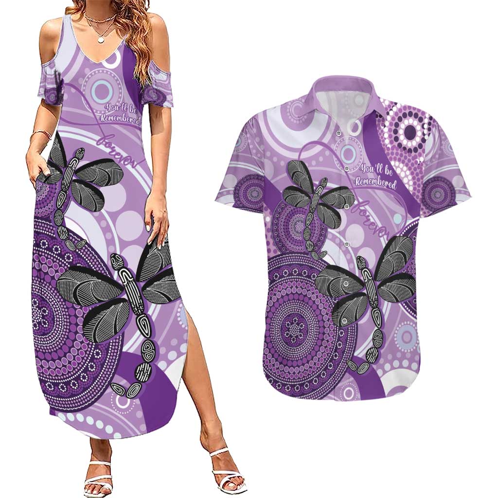 Memorial Australia Couples Matching Summer Maxi Dress and Hawaiian Shirt You Will Be Remembered Aboriginal Art LT14