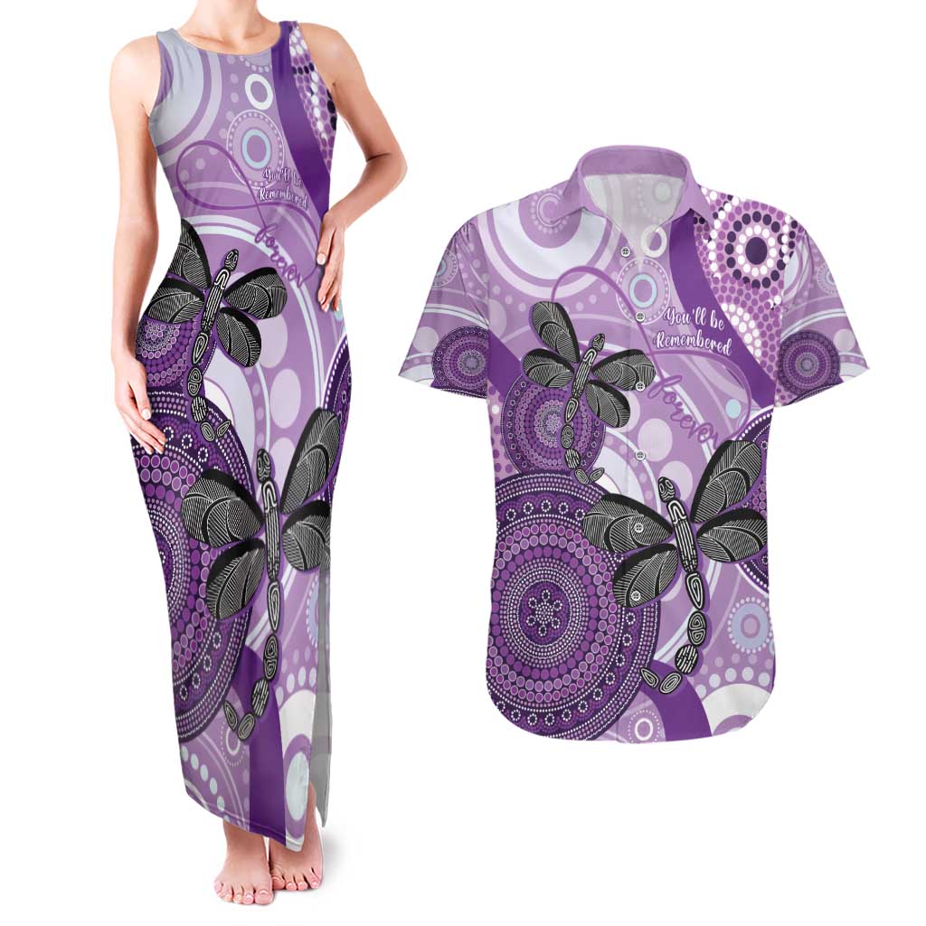 Memorial Australia Couples Matching Tank Maxi Dress and Hawaiian Shirt You Will Be Remembered Aboriginal Art LT14