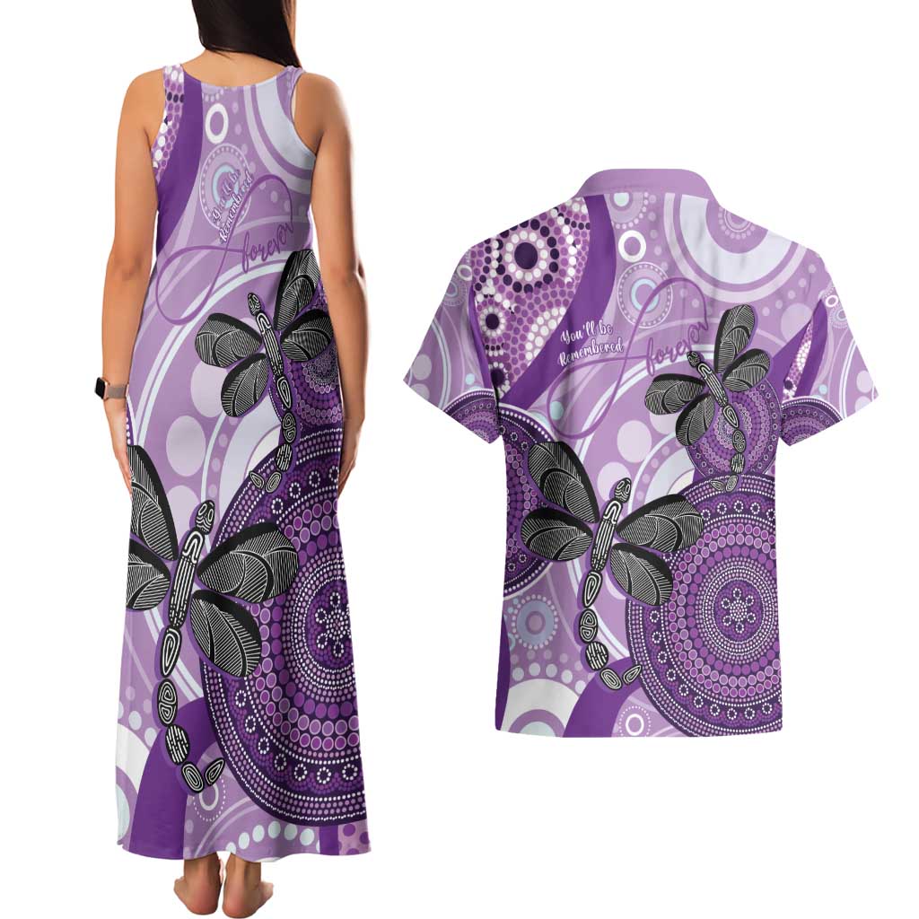 Memorial Australia Couples Matching Tank Maxi Dress and Hawaiian Shirt You Will Be Remembered Aboriginal Art LT14