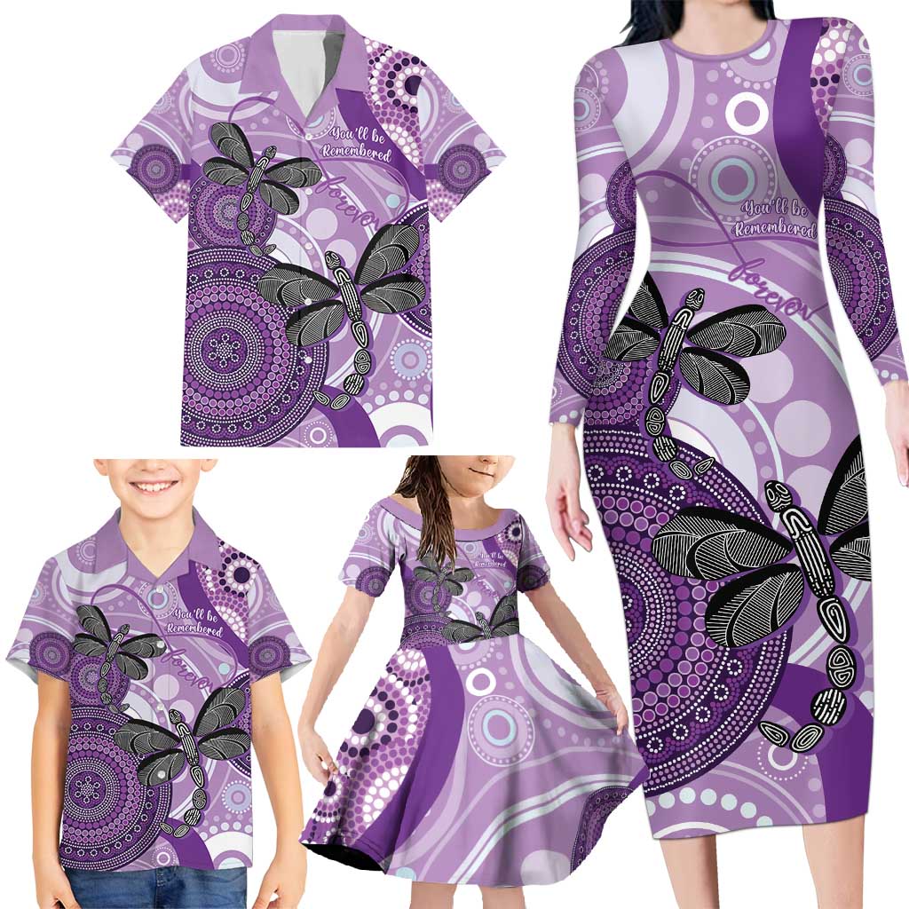 Memorial Australia Family Matching Long Sleeve Bodycon Dress and Hawaiian Shirt You Will Be Remembered Aboriginal Art LT14
