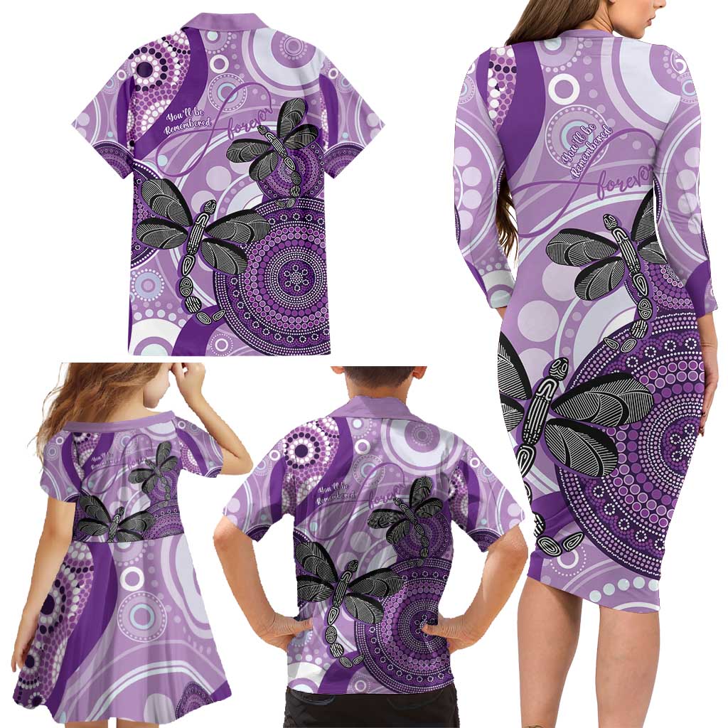 Memorial Australia Family Matching Long Sleeve Bodycon Dress and Hawaiian Shirt You Will Be Remembered Aboriginal Art LT14
