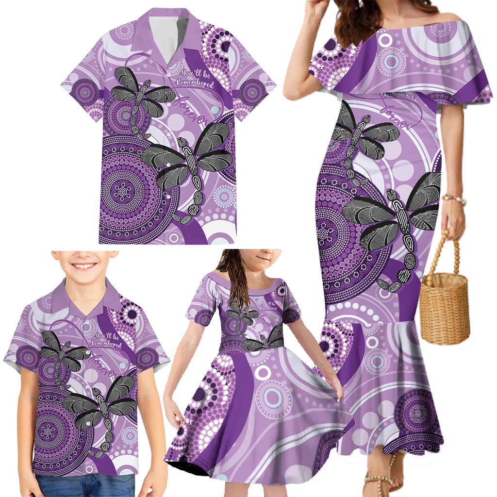 Memorial Australia Family Matching Mermaid Dress and Hawaiian Shirt You Will Be Remembered Aboriginal Art LT14