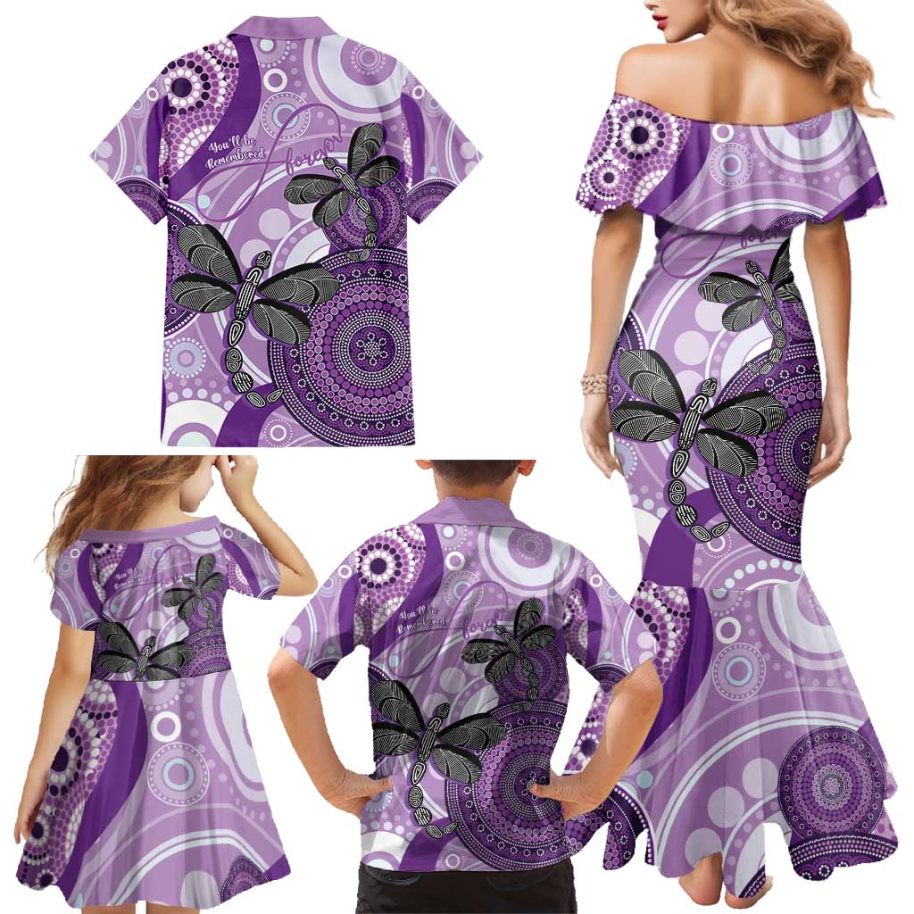 Memorial Australia Family Matching Mermaid Dress and Hawaiian Shirt You Will Be Remembered Aboriginal Art LT14