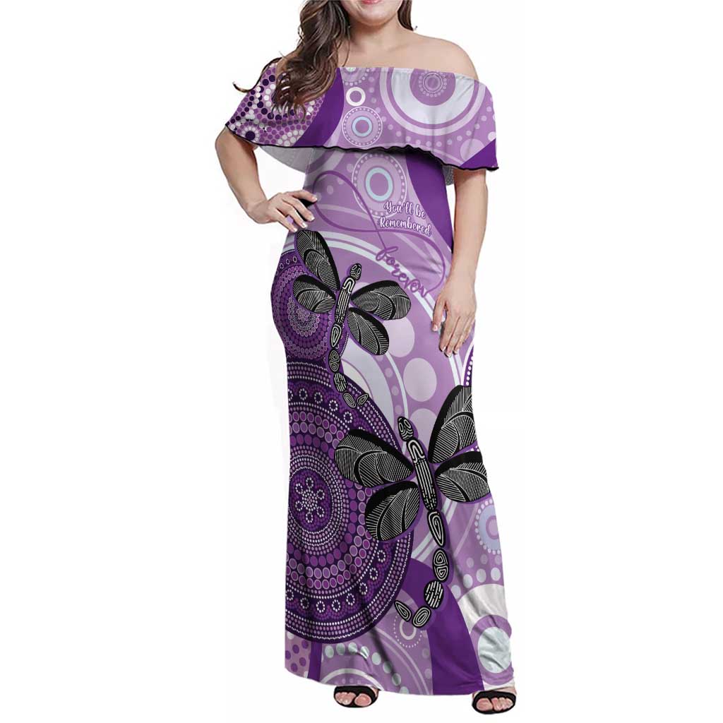 Memorial Australia Family Matching Off Shoulder Maxi Dress and Hawaiian Shirt You Will Be Remembered Aboriginal Art LT14
