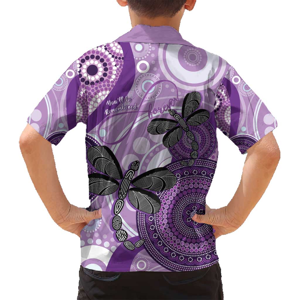 Memorial Australia Family Matching Off Shoulder Short Dress and Hawaiian Shirt You Will Be Remembered Aboriginal Art LT14