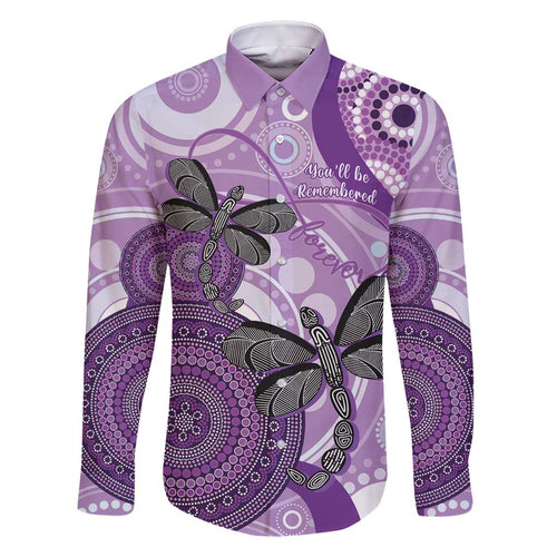 Memorial Australia Family Matching Off Shoulder Short Dress and Hawaiian Shirt You Will Be Remembered Aboriginal Art LT14