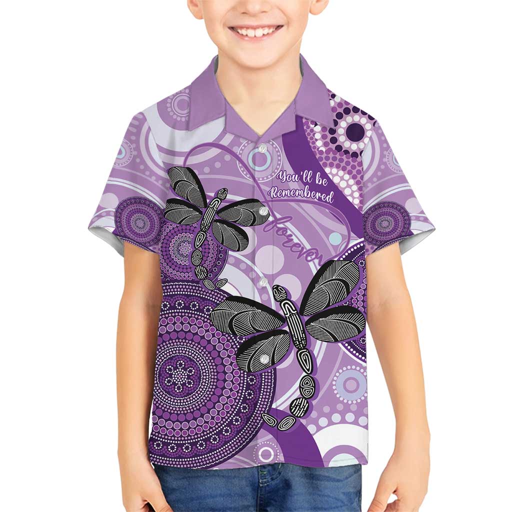 Memorial Australia Family Matching Off Shoulder Short Dress and Hawaiian Shirt You Will Be Remembered Aboriginal Art LT14