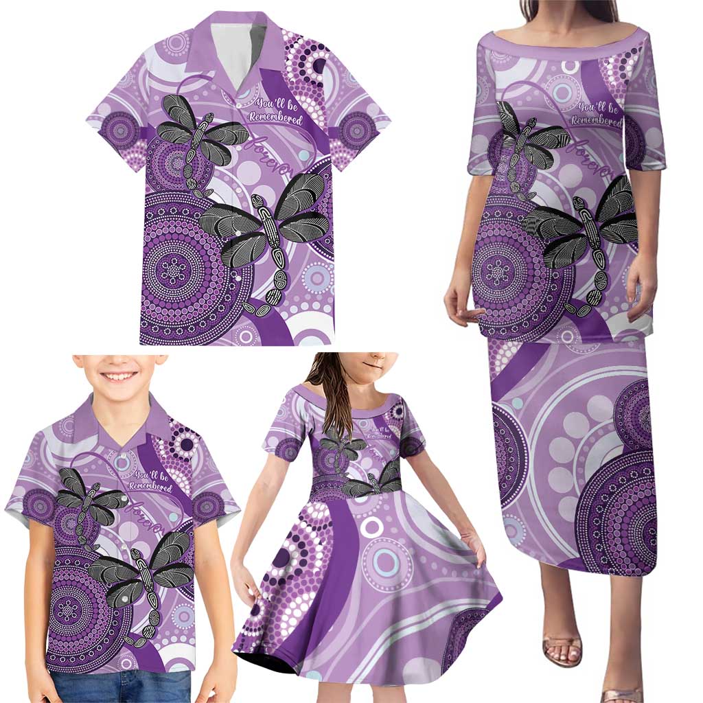 Memorial Australia Family Matching Puletasi and Hawaiian Shirt You Will Be Remembered Aboriginal Art LT14