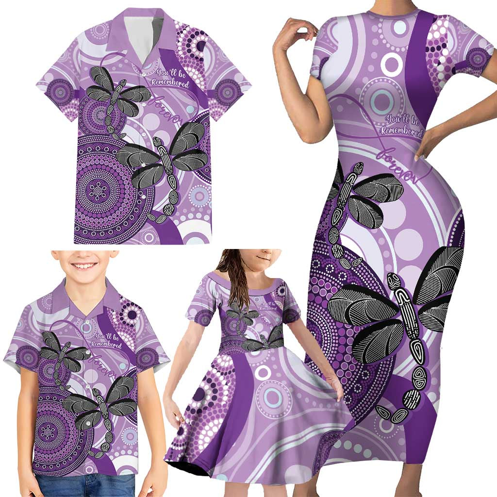 Memorial Australia Family Matching Short Sleeve Bodycon Dress and Hawaiian Shirt You Will Be Remembered Aboriginal Art LT14