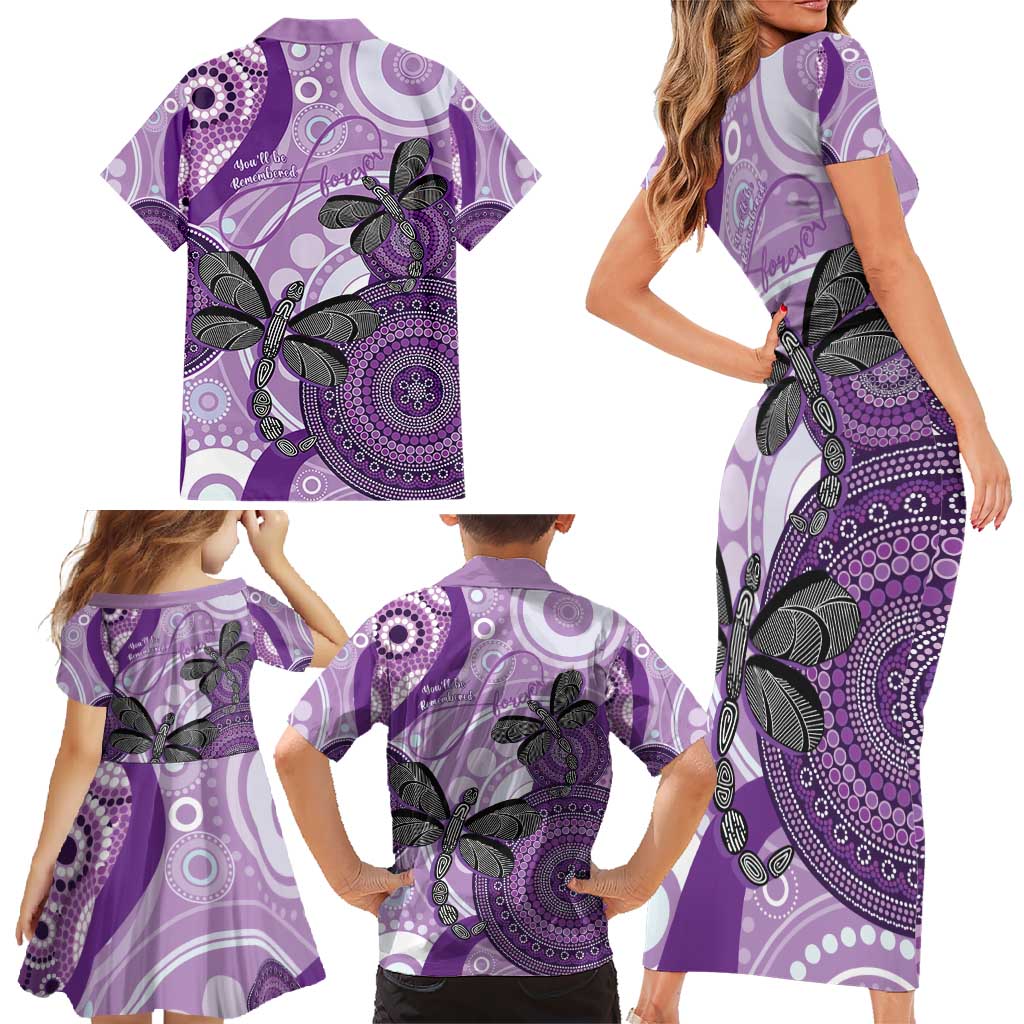 Memorial Australia Family Matching Short Sleeve Bodycon Dress and Hawaiian Shirt You Will Be Remembered Aboriginal Art LT14