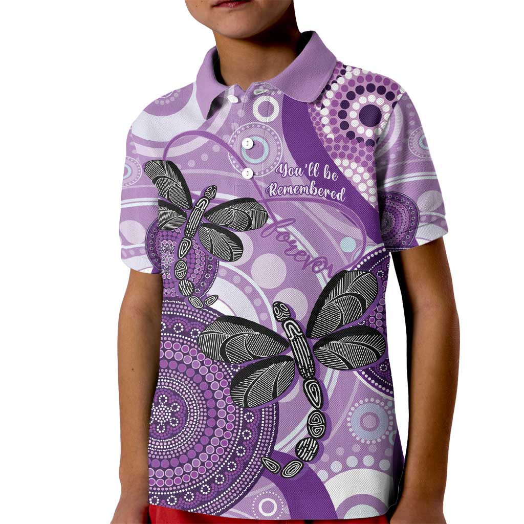 Memorial Australia Kid Polo Shirt You Will Be Remembered Aboriginal Art LT14
