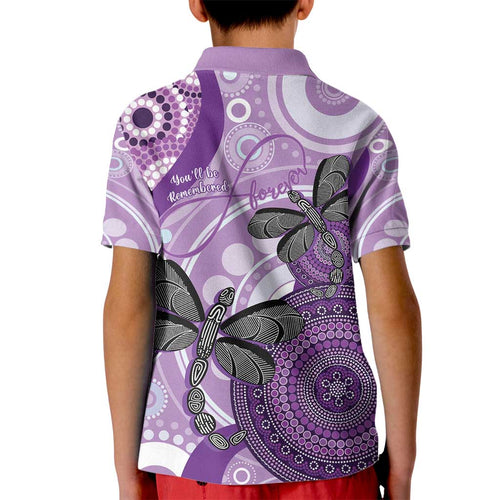 Memorial Australia Kid Polo Shirt You Will Be Remembered Aboriginal Art LT14