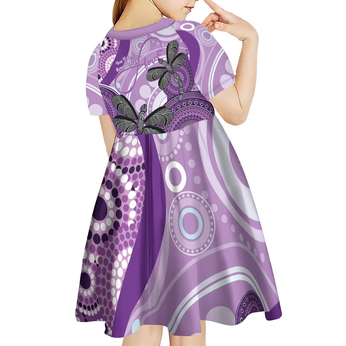 Memorial Australia Kid Short Sleeve Dress You Will Be Remembered Aboriginal Art LT14