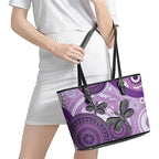Memorial Australia Leather Tote Bag You Will Be Remembered Aboriginal Art LT14