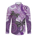 Memorial Australia Long Sleeve Button Shirt You Will Be Remembered Aboriginal Art LT14