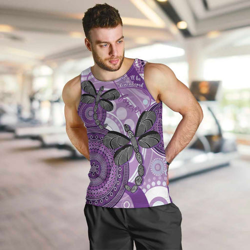 Memorial Australia Men Tank Top You Will Be Remembered Aboriginal Art LT14