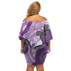 Memorial Australia Off Shoulder Short Dress You Will Be Remembered Aboriginal Art LT14