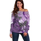 Memorial Australia Off Shoulder Sweater You Will Be Remembered Aboriginal Art LT14