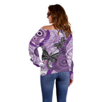 Memorial Australia Off Shoulder Sweater You Will Be Remembered Aboriginal Art LT14