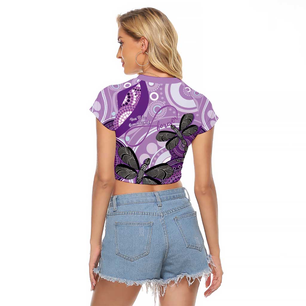 Memorial Australia Raglan Cropped T Shirt You Will Be Remembered Aboriginal Art LT14