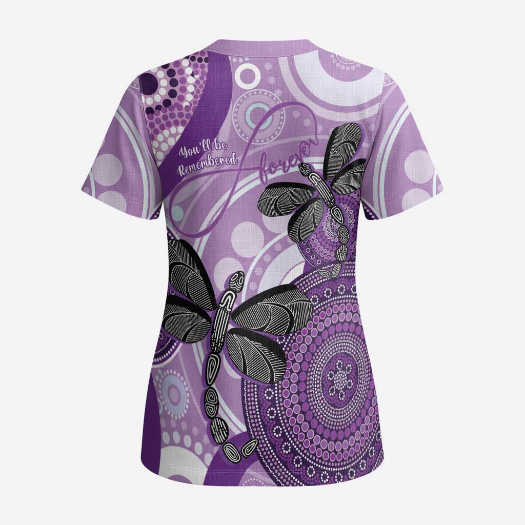 Memorial Australia Scrub Top You Will Be Remembered Aboriginal Art - Aussie Hoodie