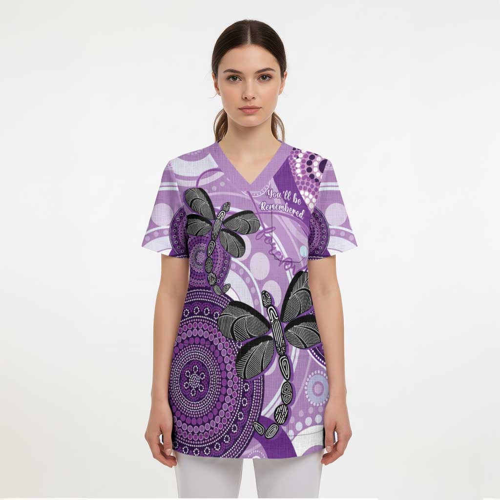 Memorial Australia Scrub Top You Will Be Remembered Aboriginal Art - Aussie Hoodie