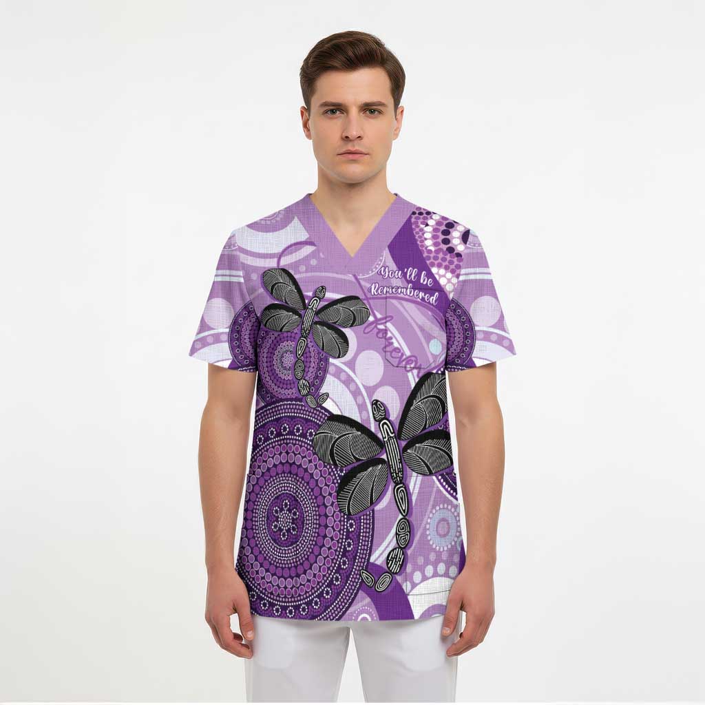Memorial Australia Scrub Top You Will Be Remembered Aboriginal Art - Aussie Hoodie
