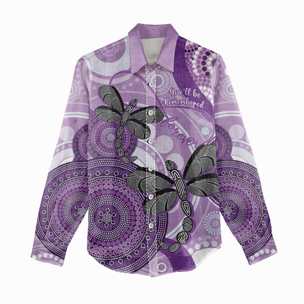 Memorial Australia Women Casual Shirt You Will Be Remembered Aboriginal Art LT14