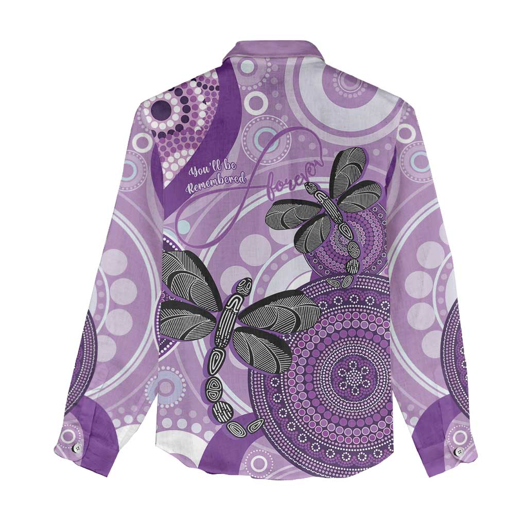Memorial Australia Women Casual Shirt You Will Be Remembered Aboriginal Art LT14