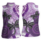 Memorial Australia Women Sleeveless Polo Shirt You Will Be Remembered Aboriginal Art LT14
