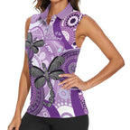 Memorial Australia Women Sleeveless Polo Shirt You Will Be Remembered Aboriginal Art LT14