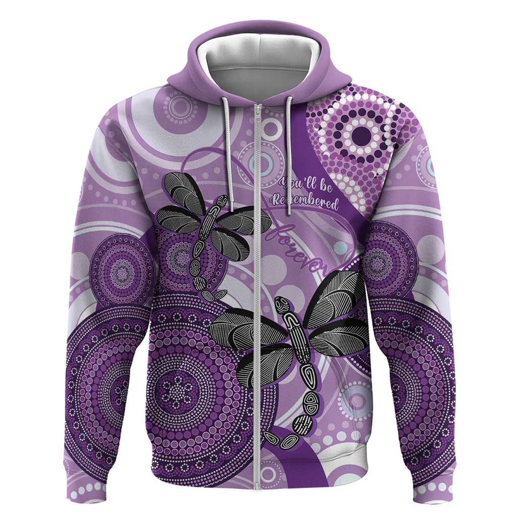 Memorial Australia Zip Hoodie You Will Be Remembered Aboriginal Art LT14