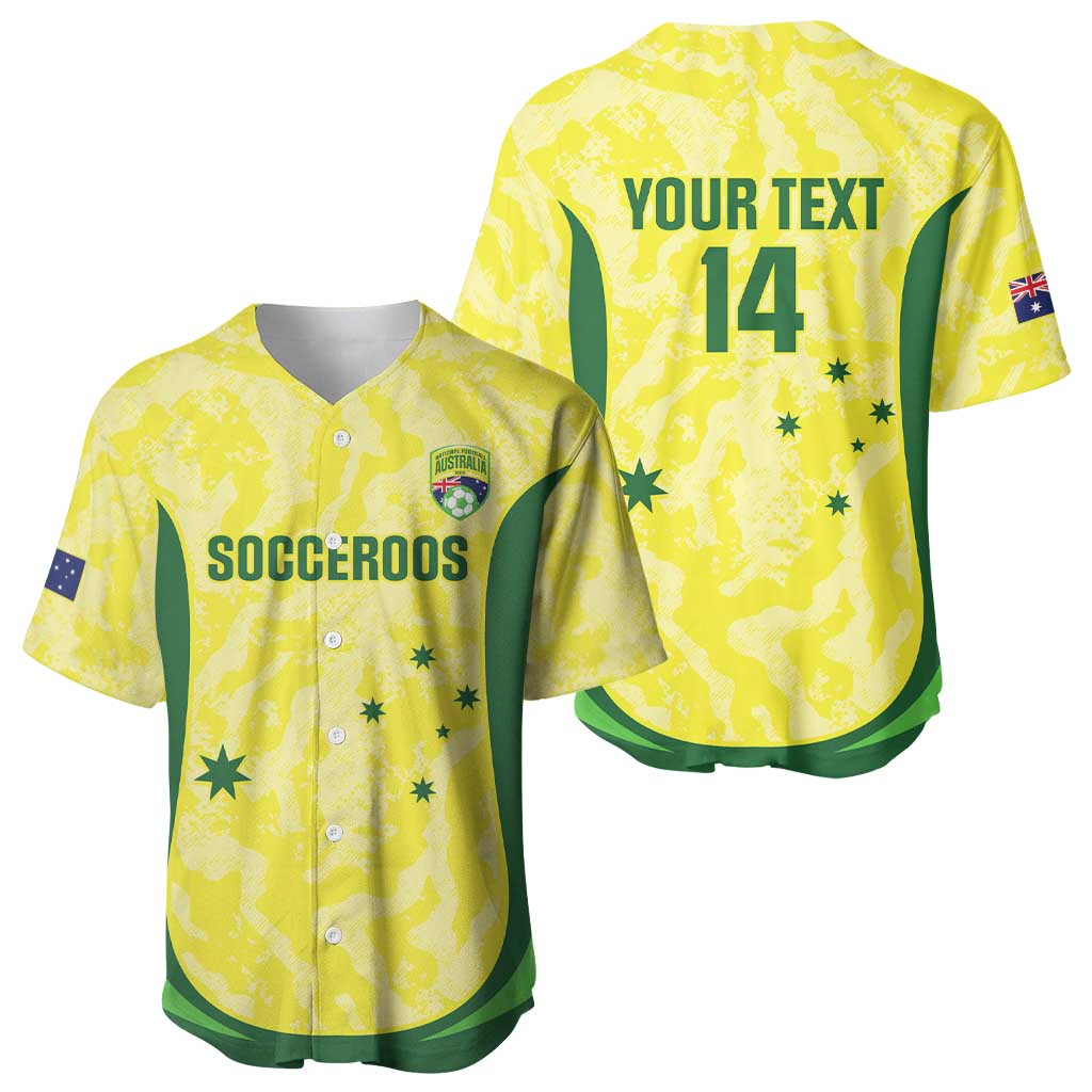 Australia Football Custom Baseball Jersey Go Socceroos Grunge Sporty Style - Aussie Hoodie