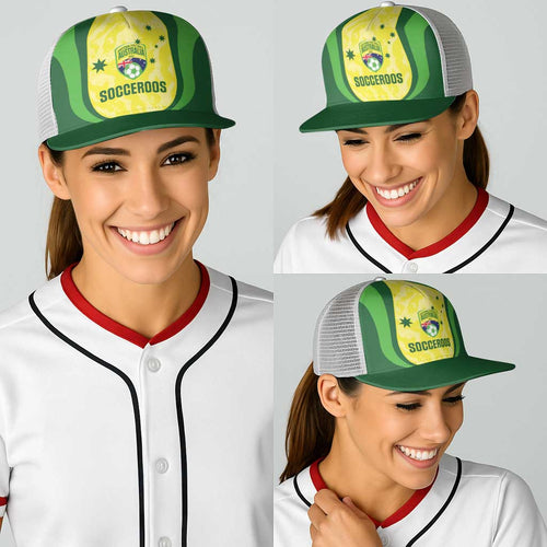 Australia Football Baseball Net Cap Go Socceroos Grunge Sporty Style - Aussie Hoodie